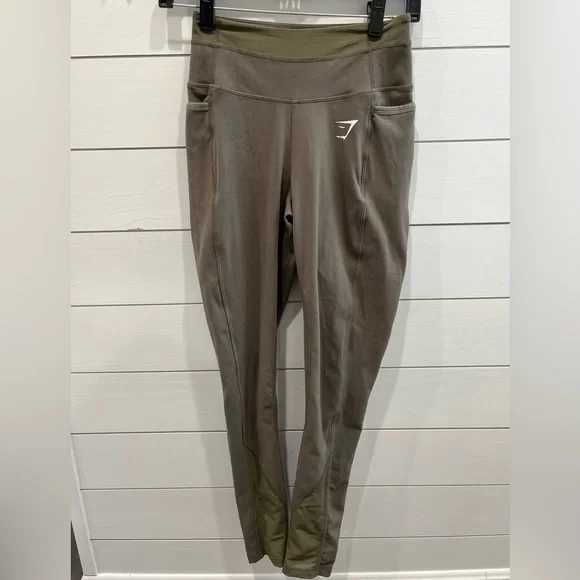 GYMSHARK Army Green Leggings - Picture 3 of 10